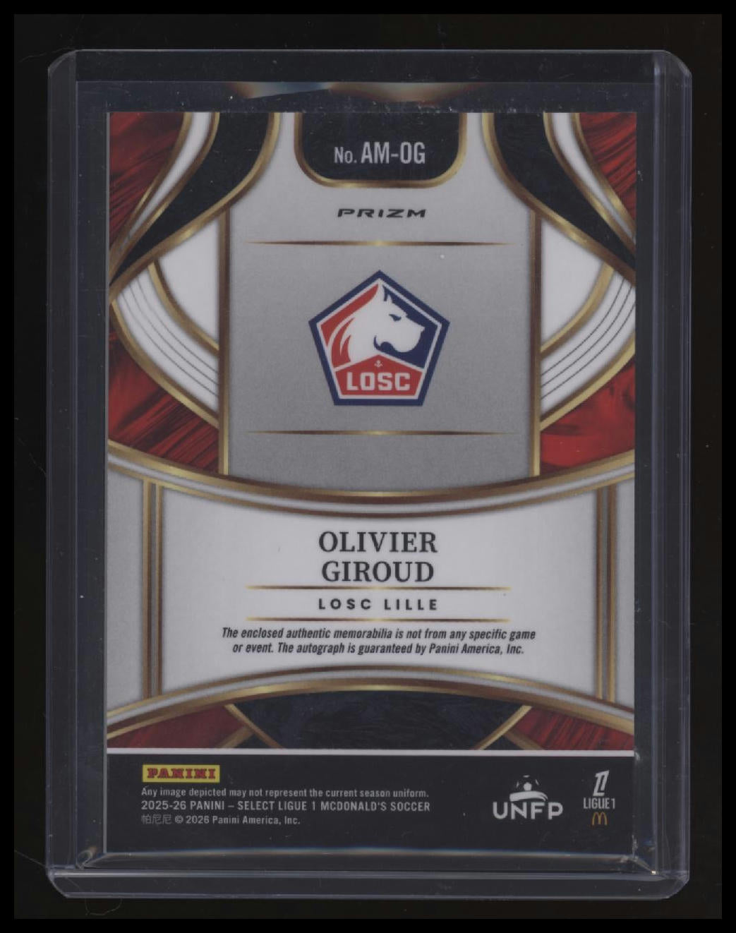 2025-26 Select McDonald's Ligue 1 Oliver Giroud Patch Auto