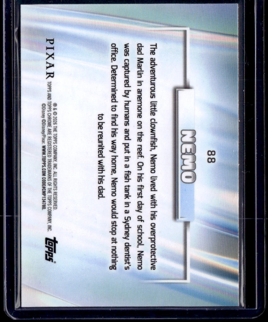 2026 Topps Chrome Disney Nemo Aqua Wave Refractor /199