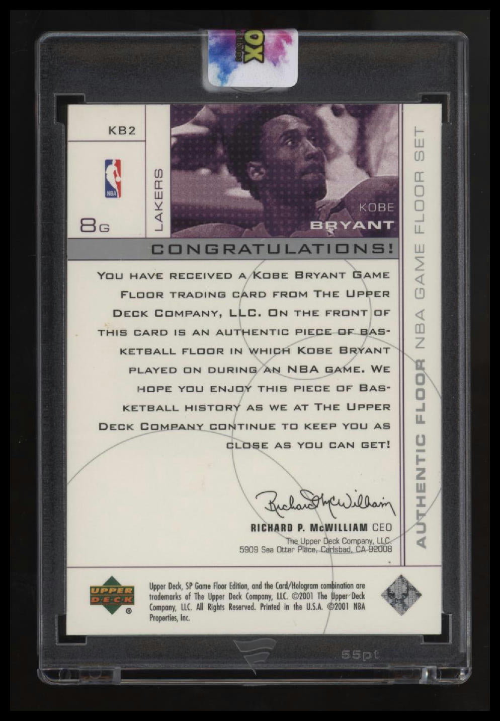 2000-01 SP Game Floor Kobe Bryant Authentic Floor