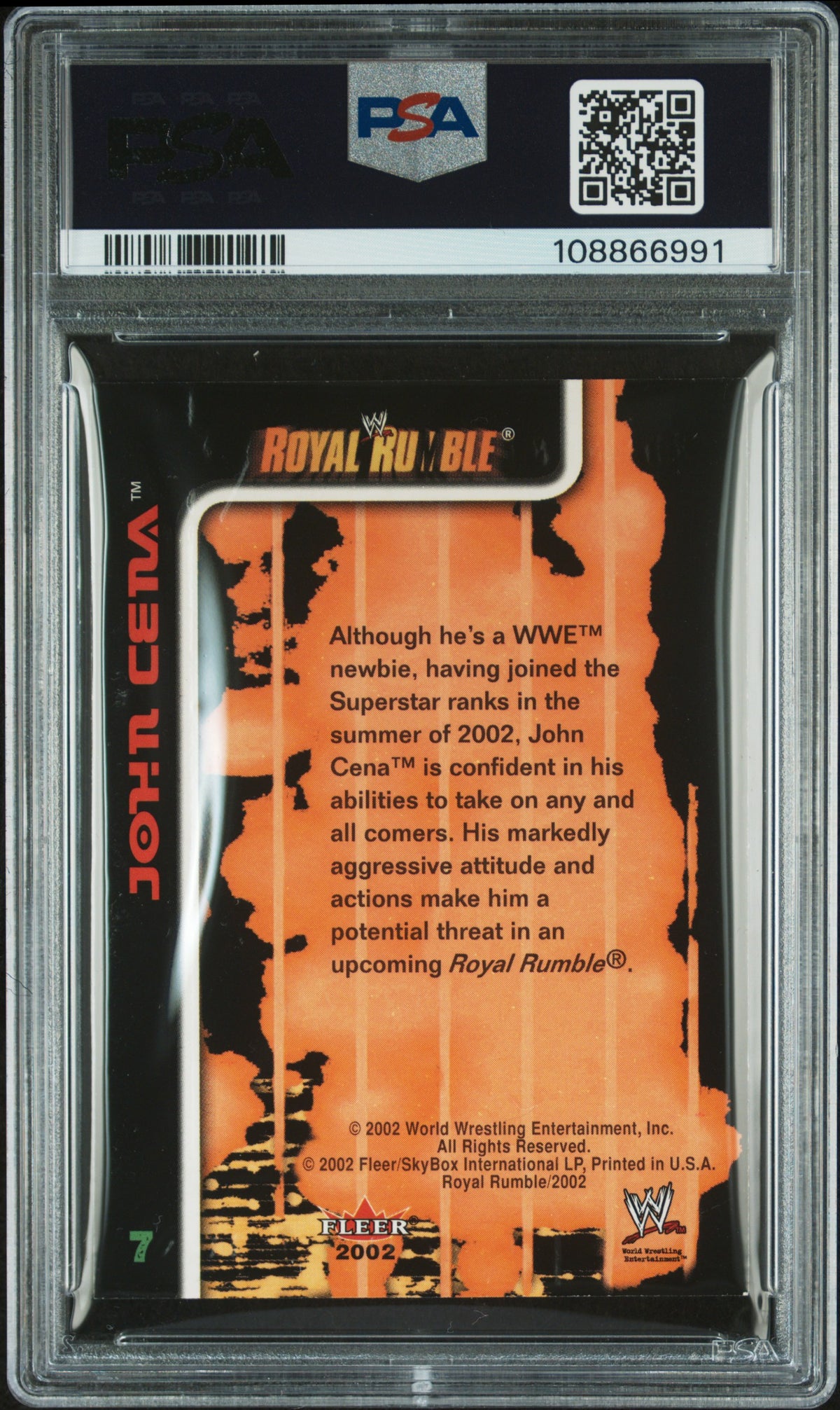 2002 Fleer Wwe Royal Rumble John Cena Royal Rumble PSA 8