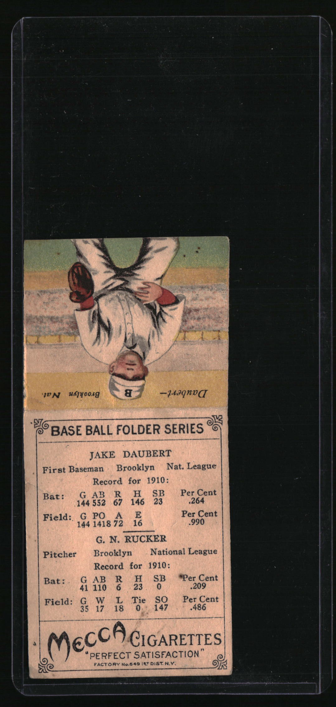 1911 Mecca Double Folders T201 Nap Rucker / Jake Daubert