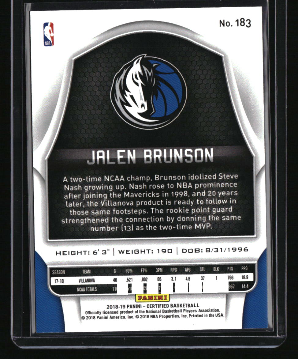 2018-19 Panini Certified Jalen Brunson Orange #/99