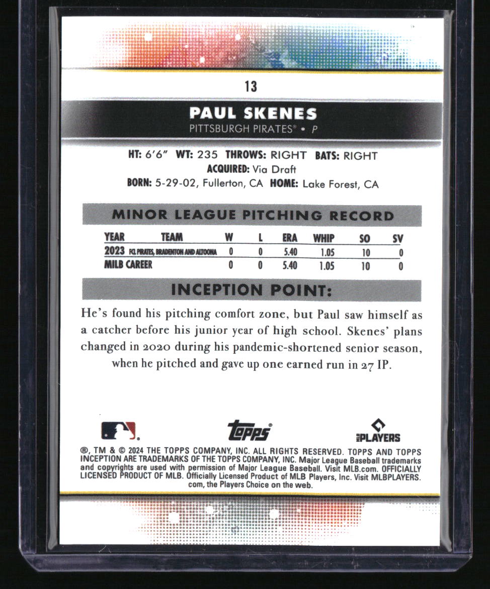 2024 Topps Inception Paul Skenes Yellow #/199