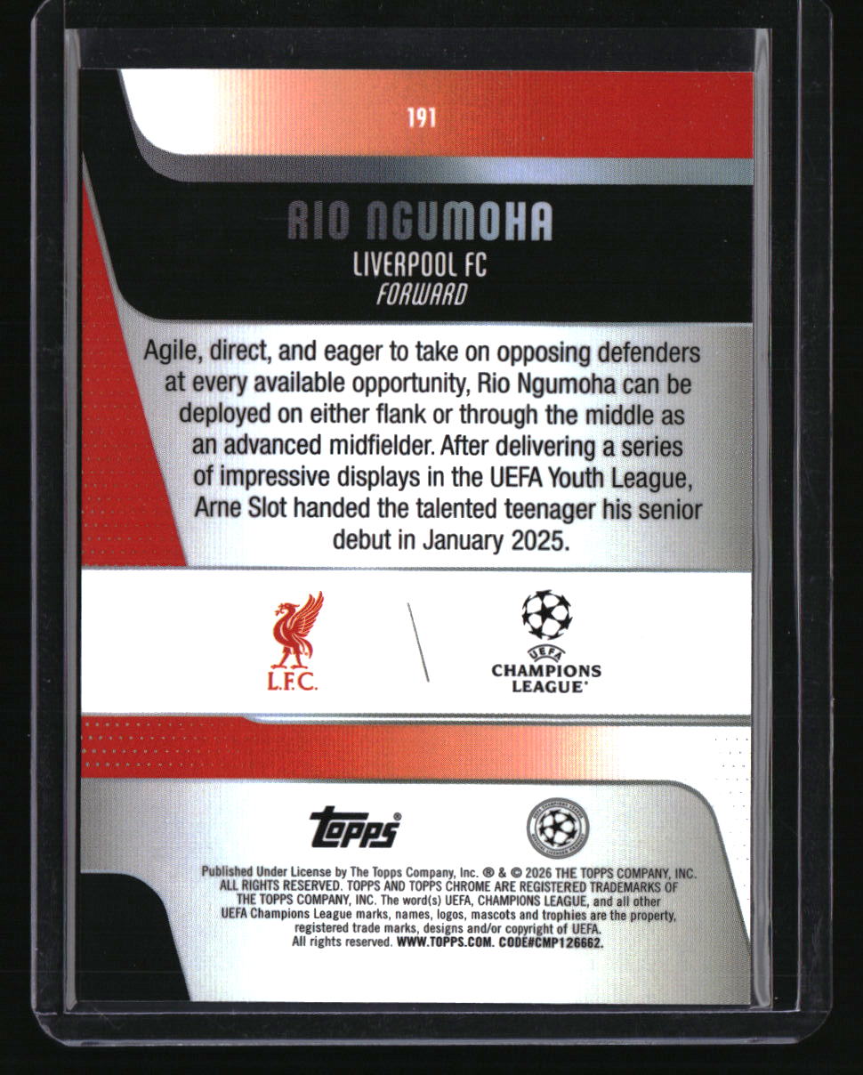 2025-26 Topps Chrome UEFA Club Competitions Rio Ngumoha Radiating Rookies