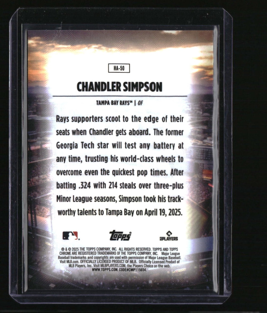 2025 Topps Chrome Update Chandler Simpson Home Field Advantage