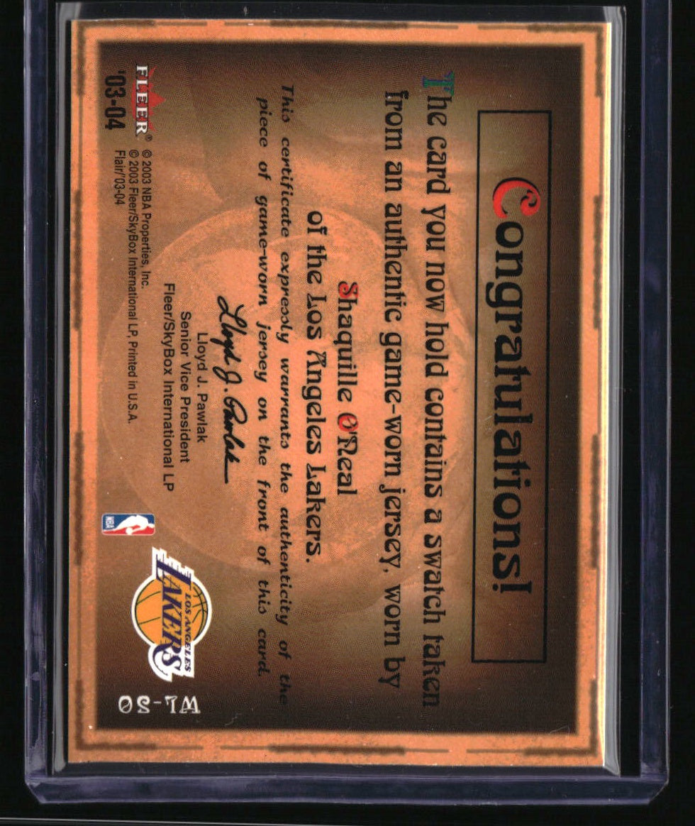 2003-04 Flair Shaquille O'Neal World Leaders Game Used