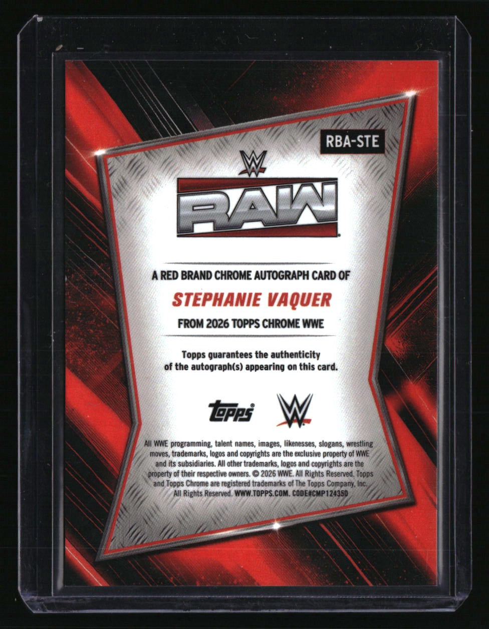 2026 Topps Chrome WWE Stephanie Vaquer Red Brand Autographs