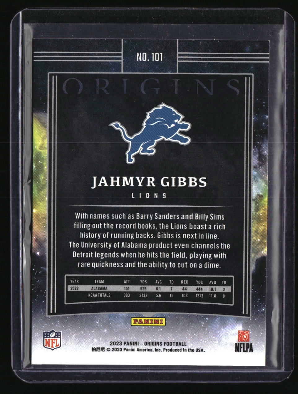 2023 Panini Origins Jahmyr Gibbs Holo Orange #/149