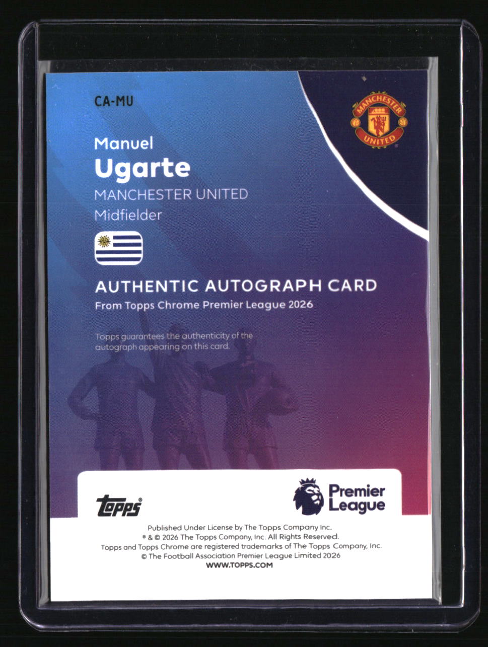 2025-26 Topps Chrome Premier League Manuel Ugarte Chrome Auto Aqua #/199