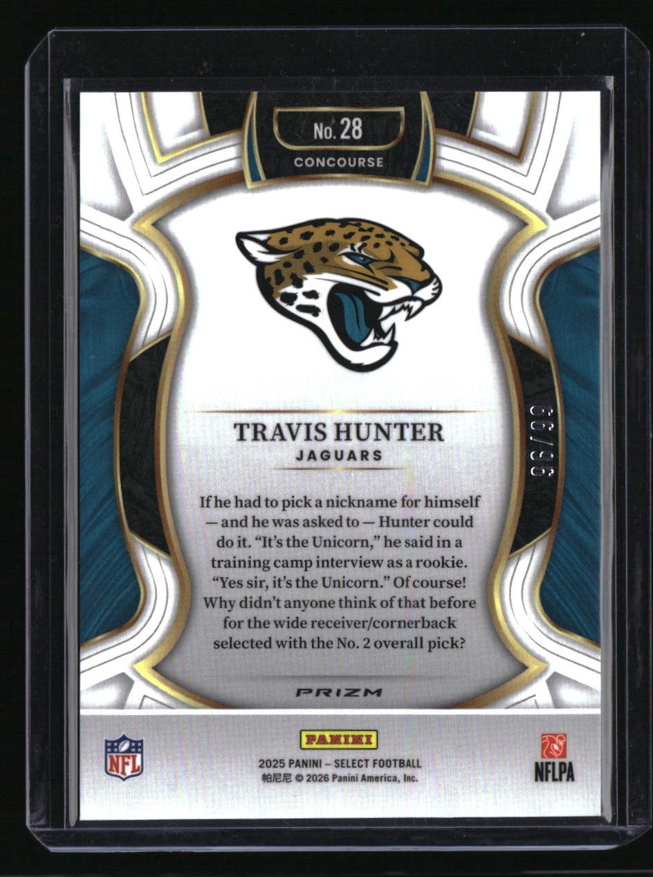 2025 Panini Select Travis Hunter Red Prizm #/99