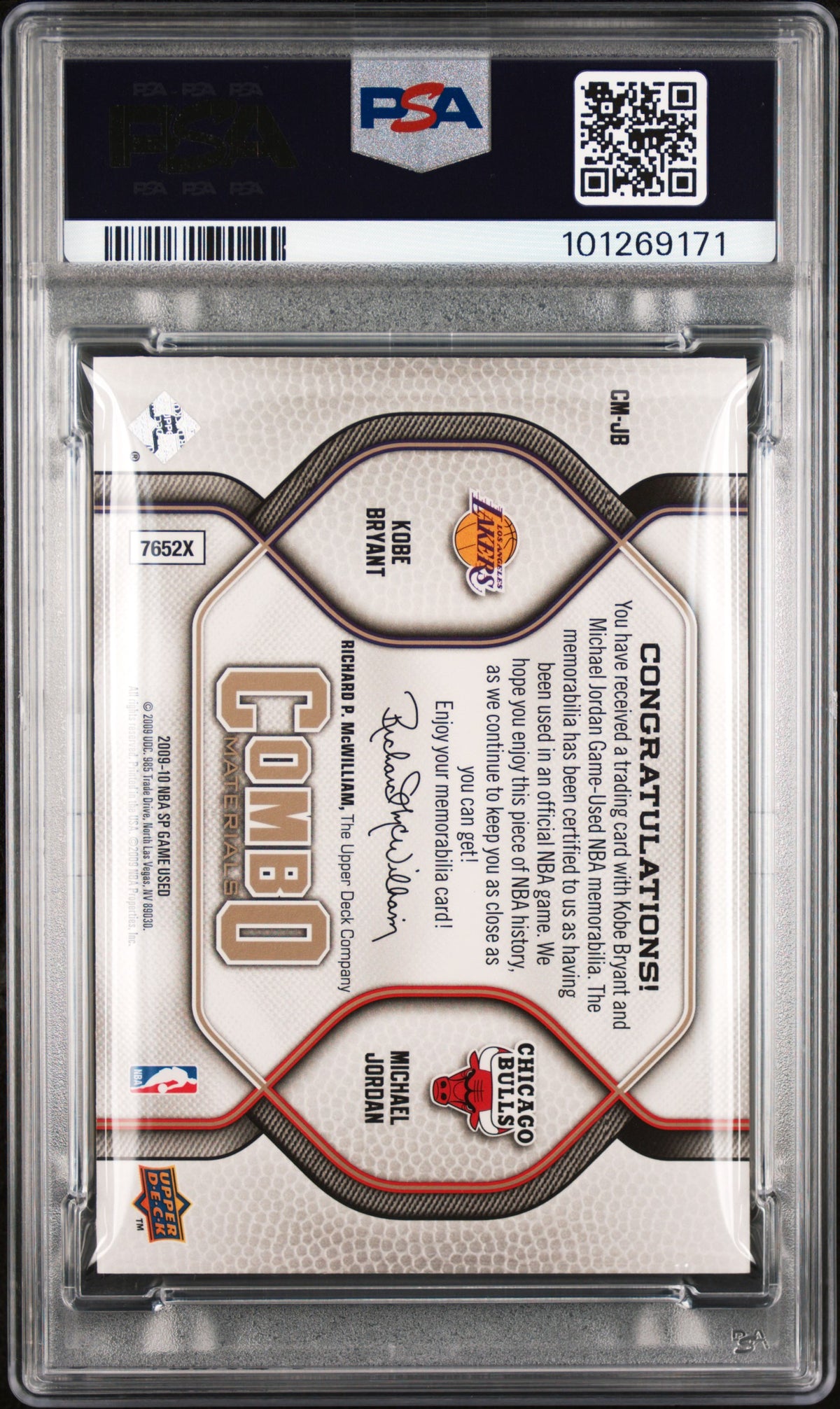 2009 Sp Game Used Combo Materials M.Jordan/K.Bryant Combo Materials-155 PSA 8