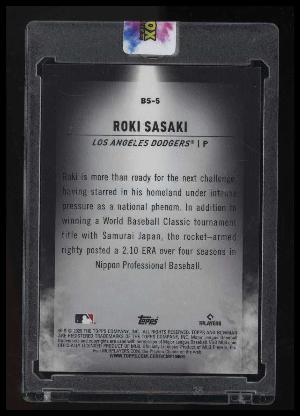 2025 Bowman Roki Sasaki Bowman Spotlights