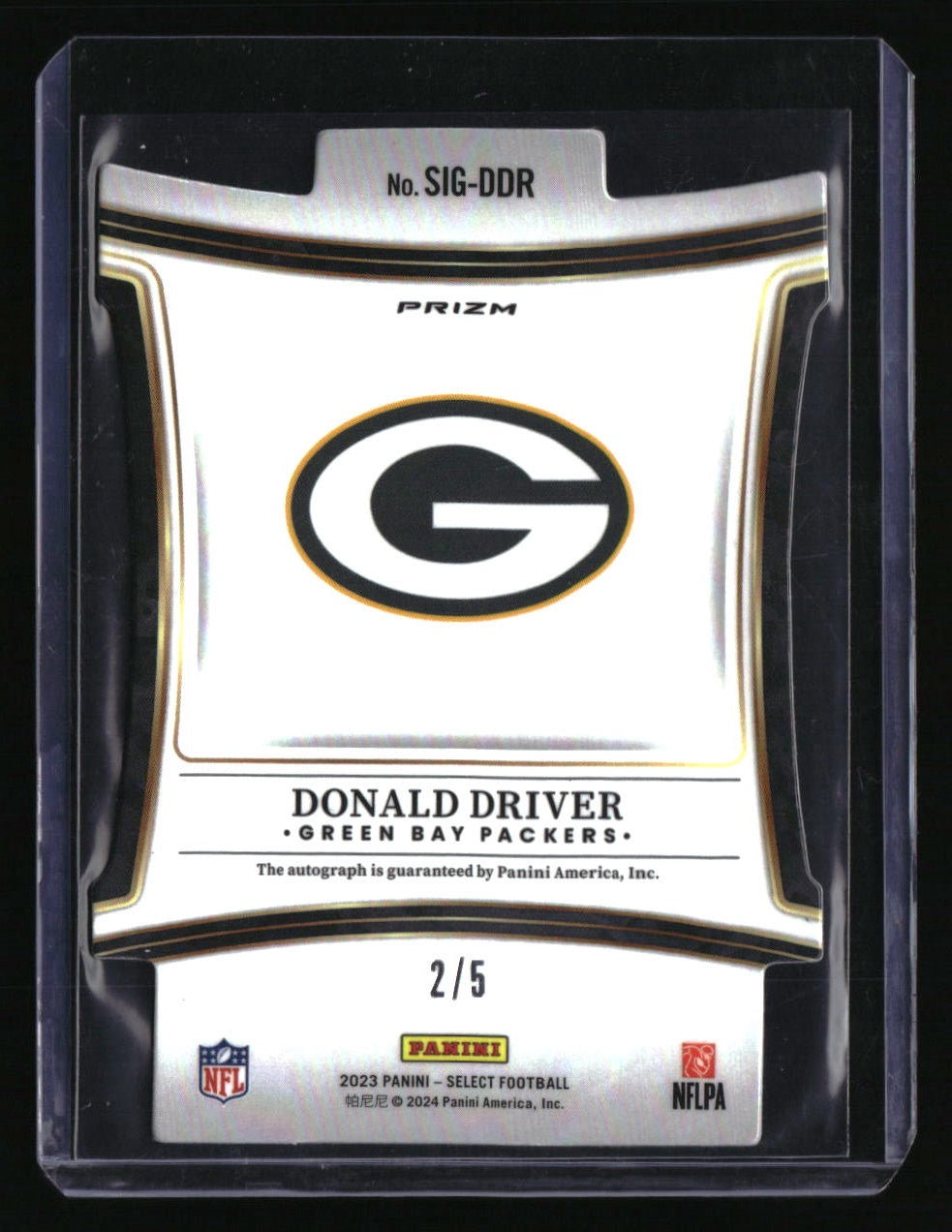 2023 Panini Select Donald Driver Signatures Green Prizm Die-Cut #/5