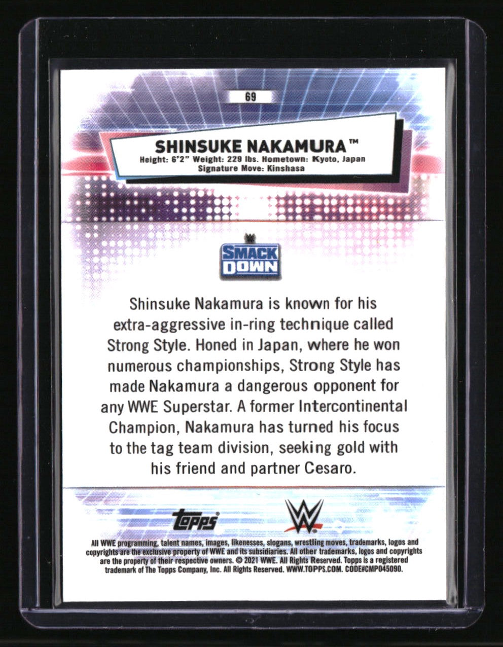 2021 Topps Chrome WWE Shinsuke Nakamura Red Refractors #/5