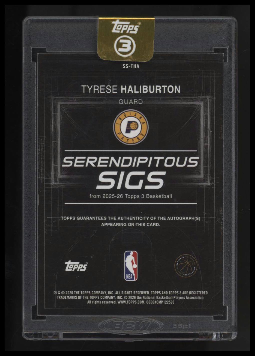 2025-26 Topps 3 Tyrese Haliburton Serendipitous Sigs #/49