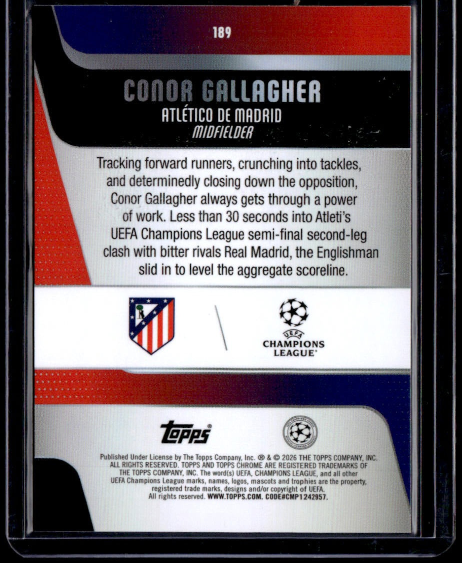2025-26 Topps Chrome UEFA Club Competitions Conor Gallagher Black Lava #/10