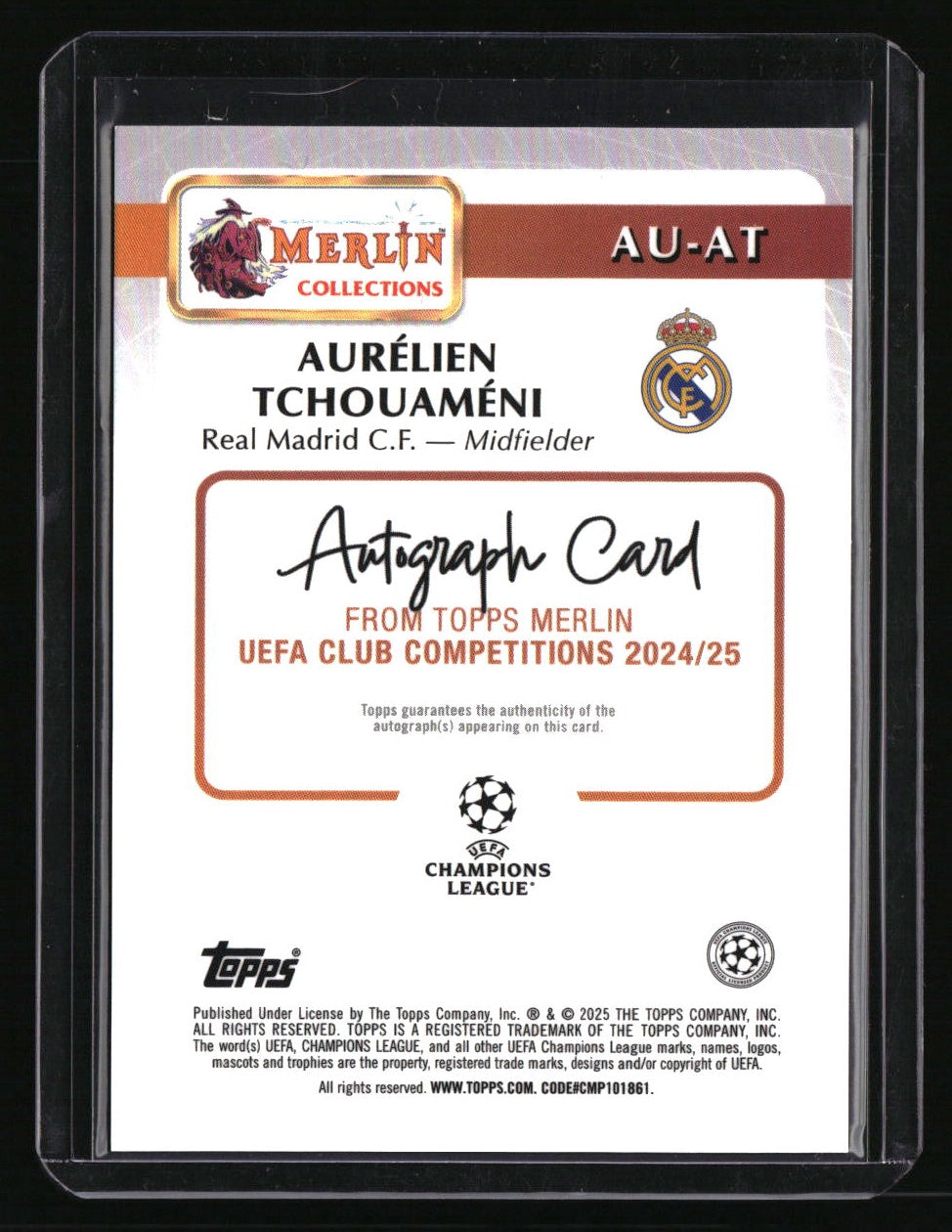 2024-25 Merlin UEFA Club Competitions Aurélien Tchouaméni Auto Gold #/50