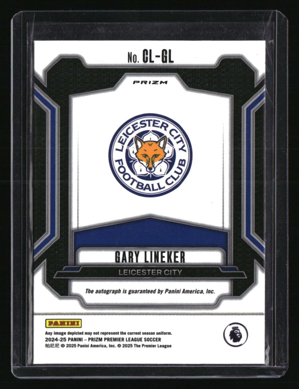 2024-25 Panini Prizm Premier League Gary Lineker Legend Signature Green Pulsar