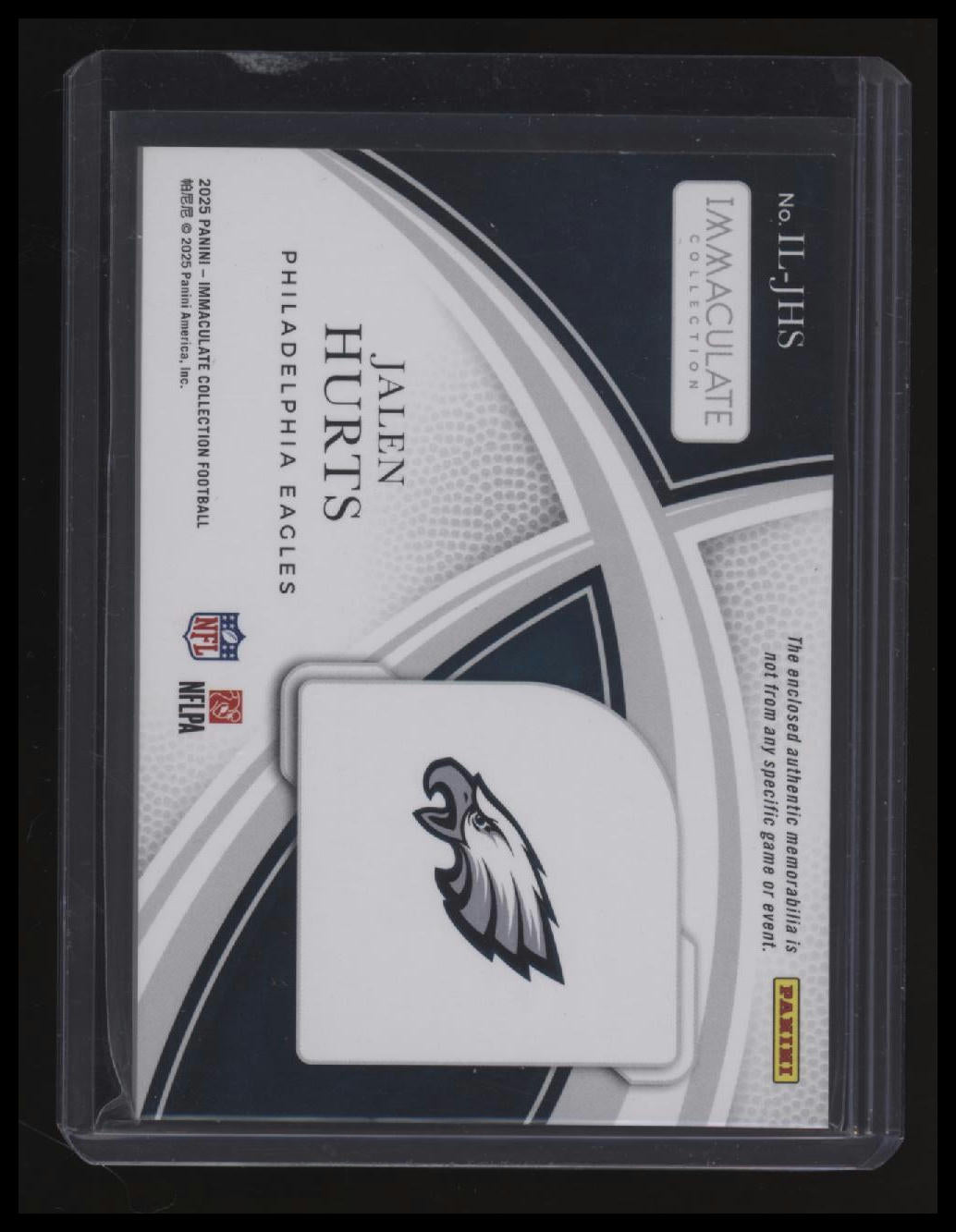 2024 Panini Immaculate Collection Jalen Hurts Immaculate Numbers #/25