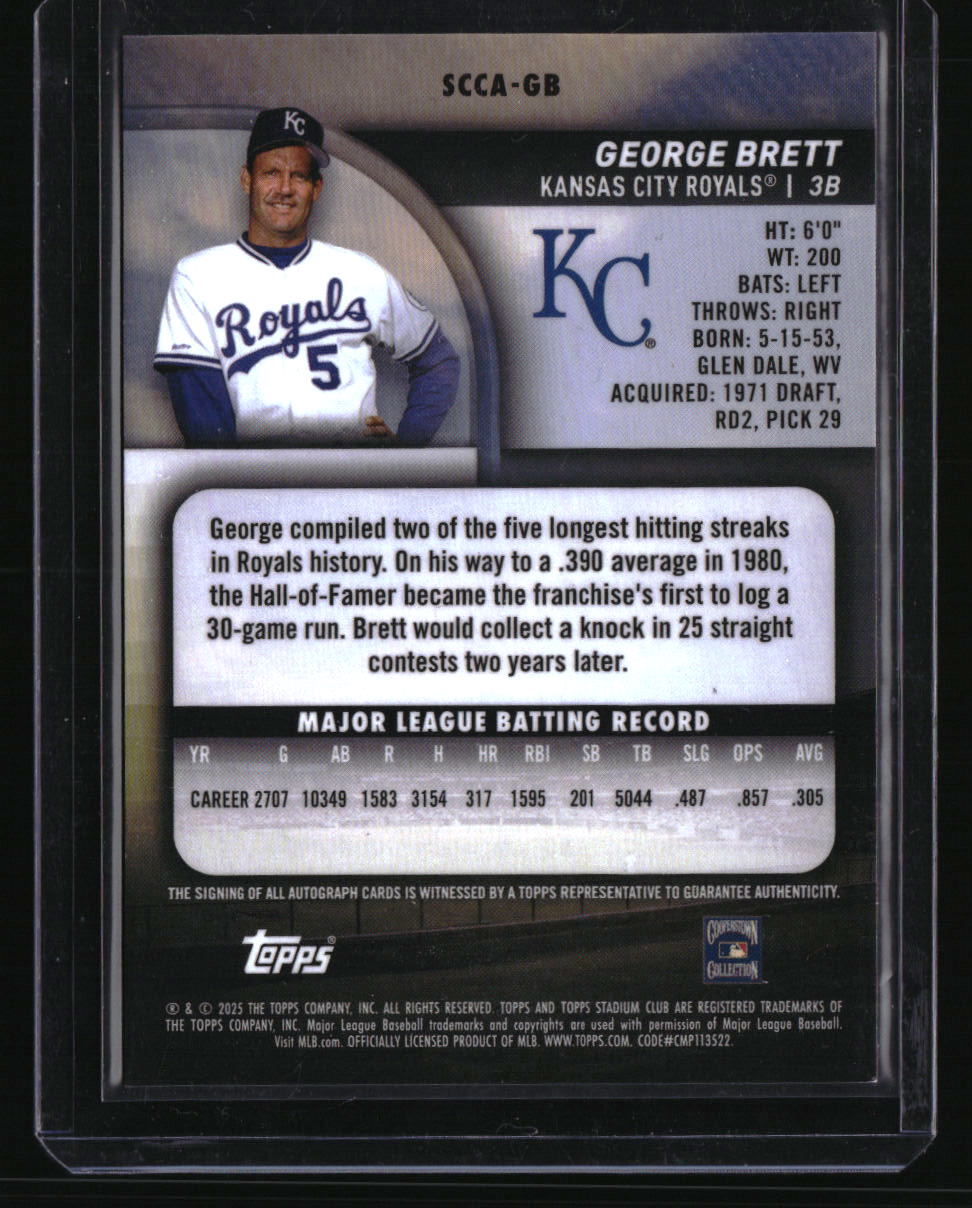 2025 Stadium Club George Brett Chrome Autographs