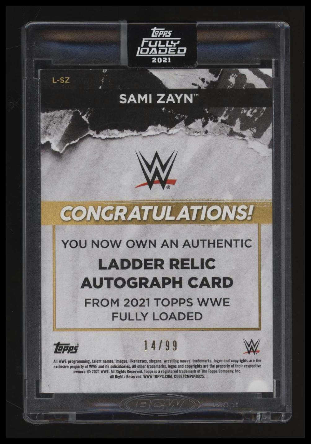 2021 Topps WWE Fully Loaded - Autographed Ladder Relics Sami Zayn #/99