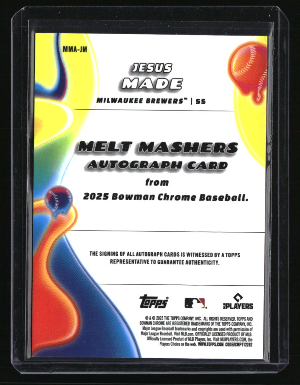2025 Bowman Chrome Jesus Made Melt Mashers Autographs #/99