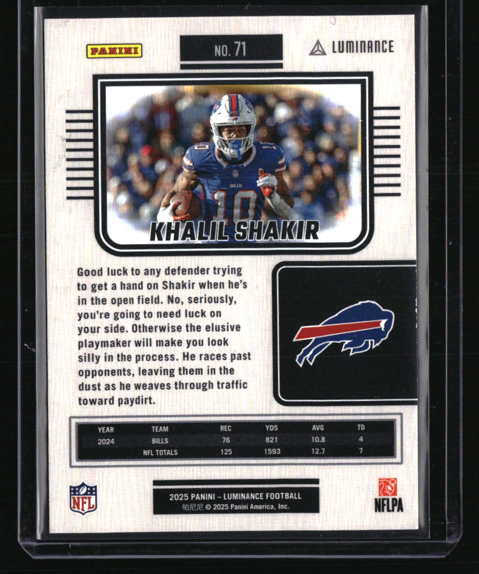 2025 Panini Luminance Khalil Shakir Vivid #/10