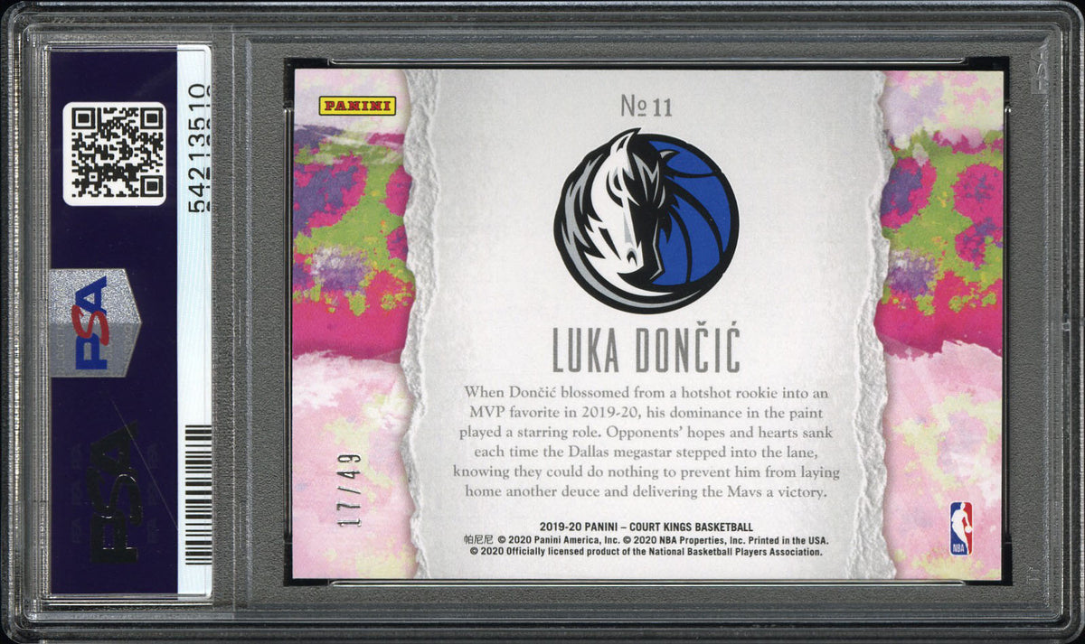2019 Panini Court Kings Points In The Paint Luka Doncic Citrine PSA 9