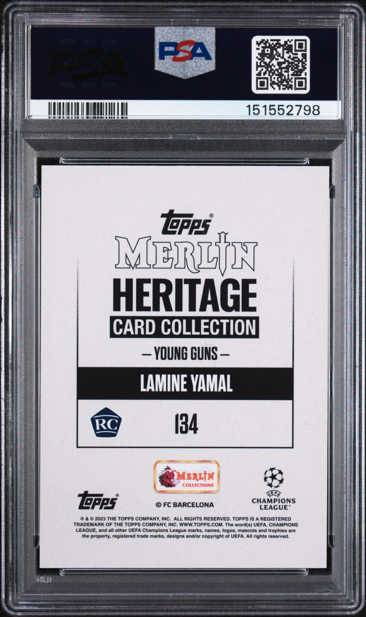 2023-24 Topps Merlin Heritage Uefa Club Competitions Lamine Yamal PSA 9