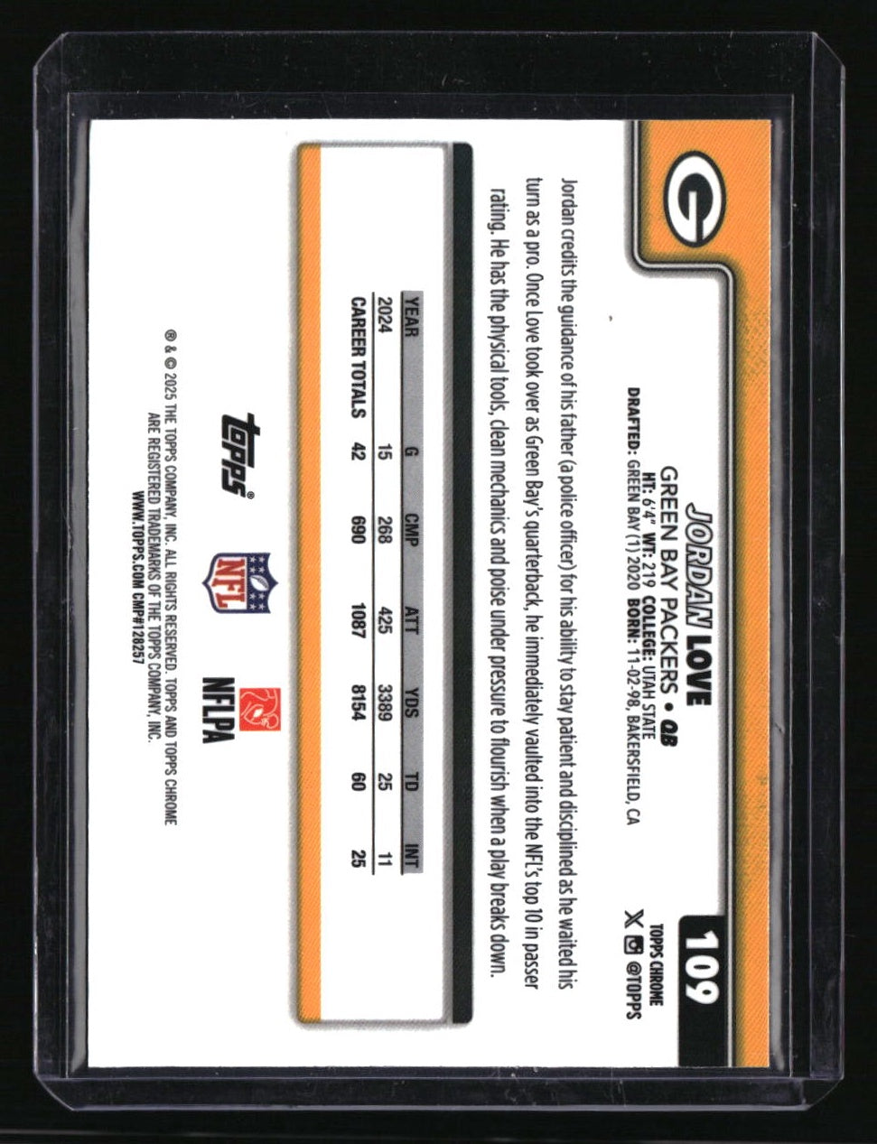 2025 Topps Chrome Jordan Love Neon Pulse Refractor