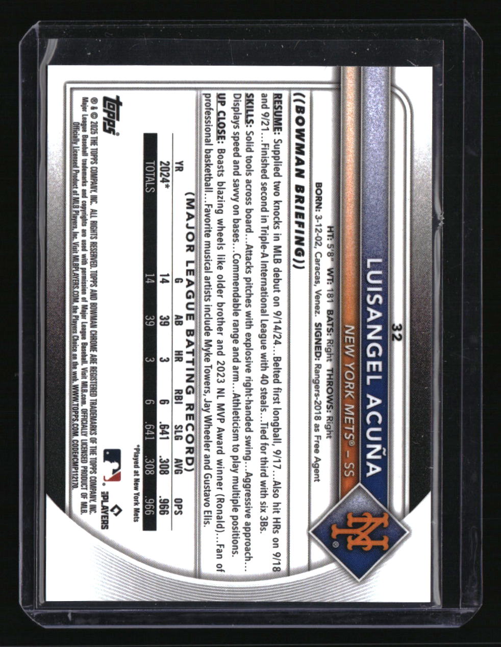 2025 Bowman Chrome Luisangel Acuña Stained Glass