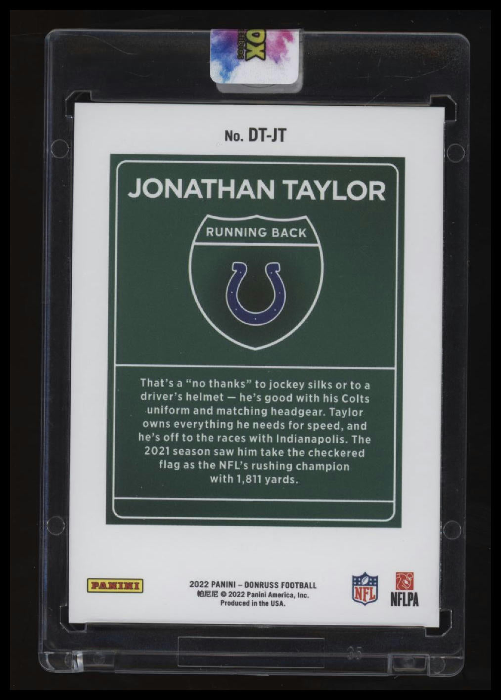 2022 Donruss Jonathan Taylor Downtown!