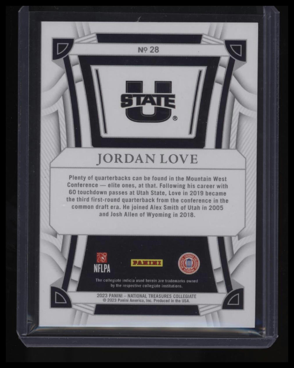 2023 Panini National Treasures Collegiate Jordan Love Century Silver #/49