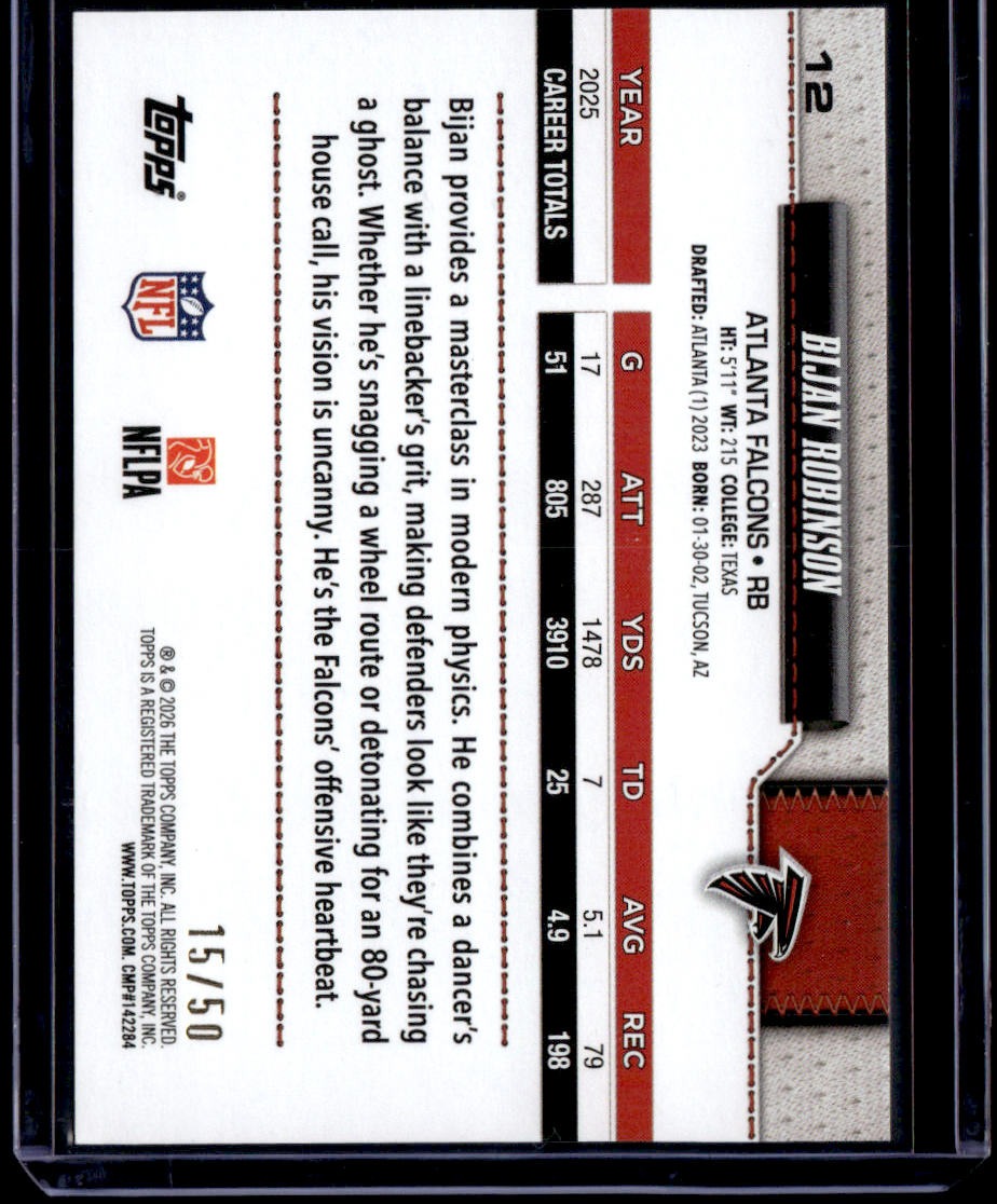 2026 Topps Flagship Bijan Robinson Gold Diamante Foil #/50