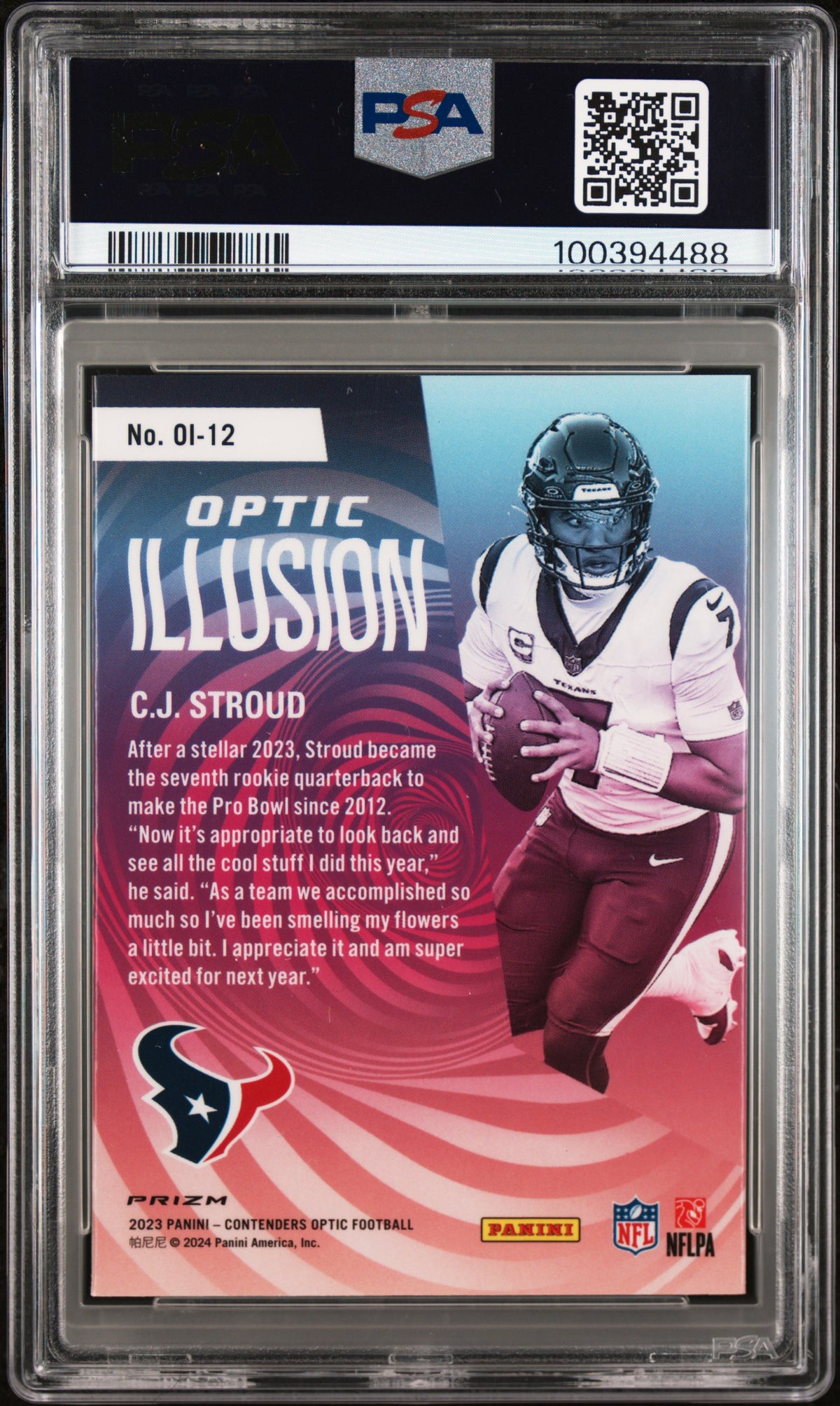 2023 Panini Contenders Optic Optic Illusion Cj Stroud PSA 10