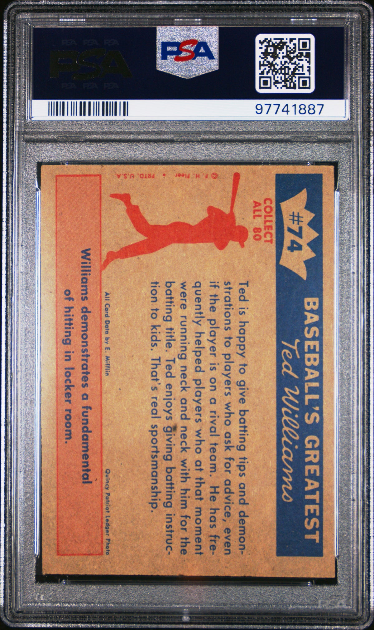 1959 Fleer Ted Williams Here&#39;S How! PSA 3