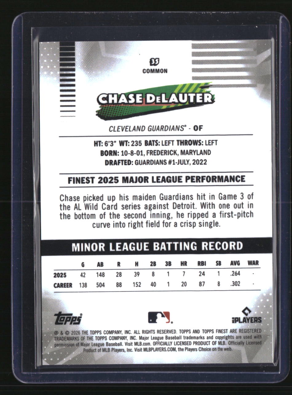 2026 Finest Chase DeLauter Gold X-Fractors #/50
