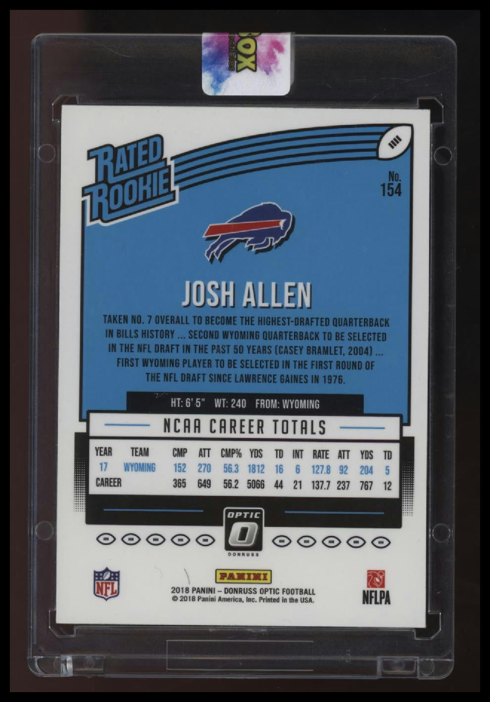 2018 Donruss Optic Josh Allen