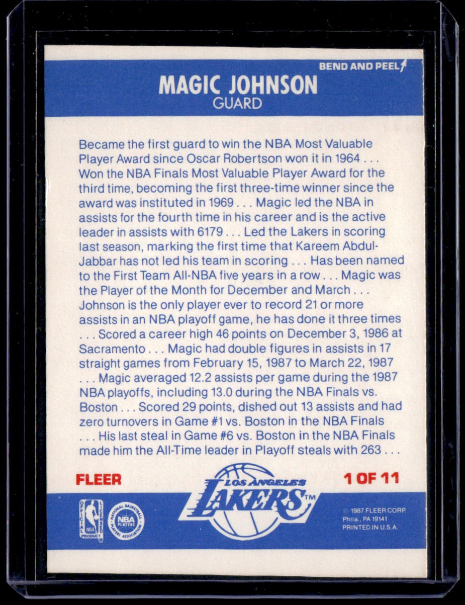 1987-88 Fleer Magic Johnson Stickers