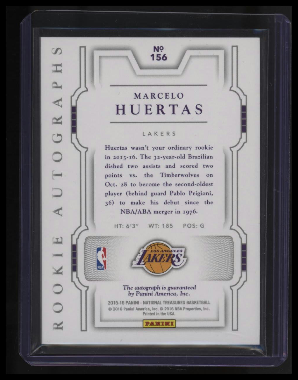 2015-16 Panini National Treasures Marcelo Huertas #/99