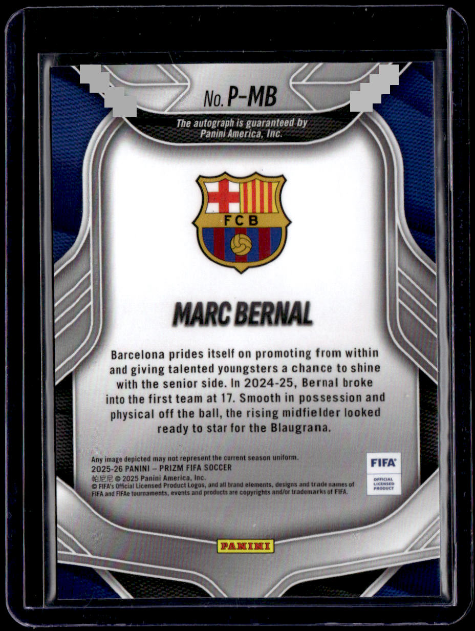 2025-26 Panini Prizm FIFA Marc Bernal Penmanship Auto