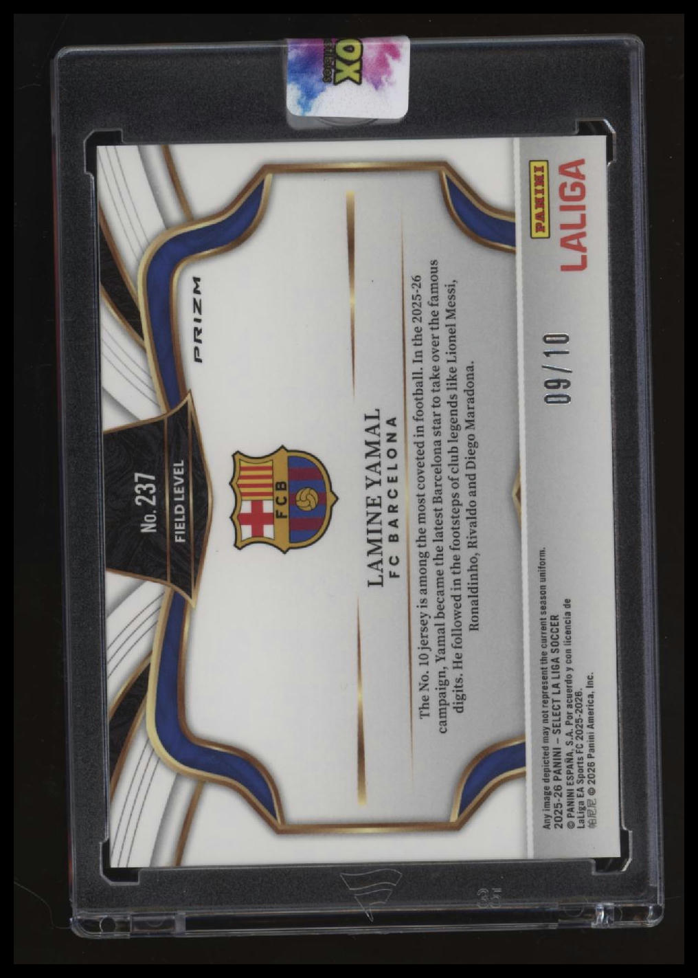 2025-26 Panini Select La Liga Lamine Yamal True Gold #/10
