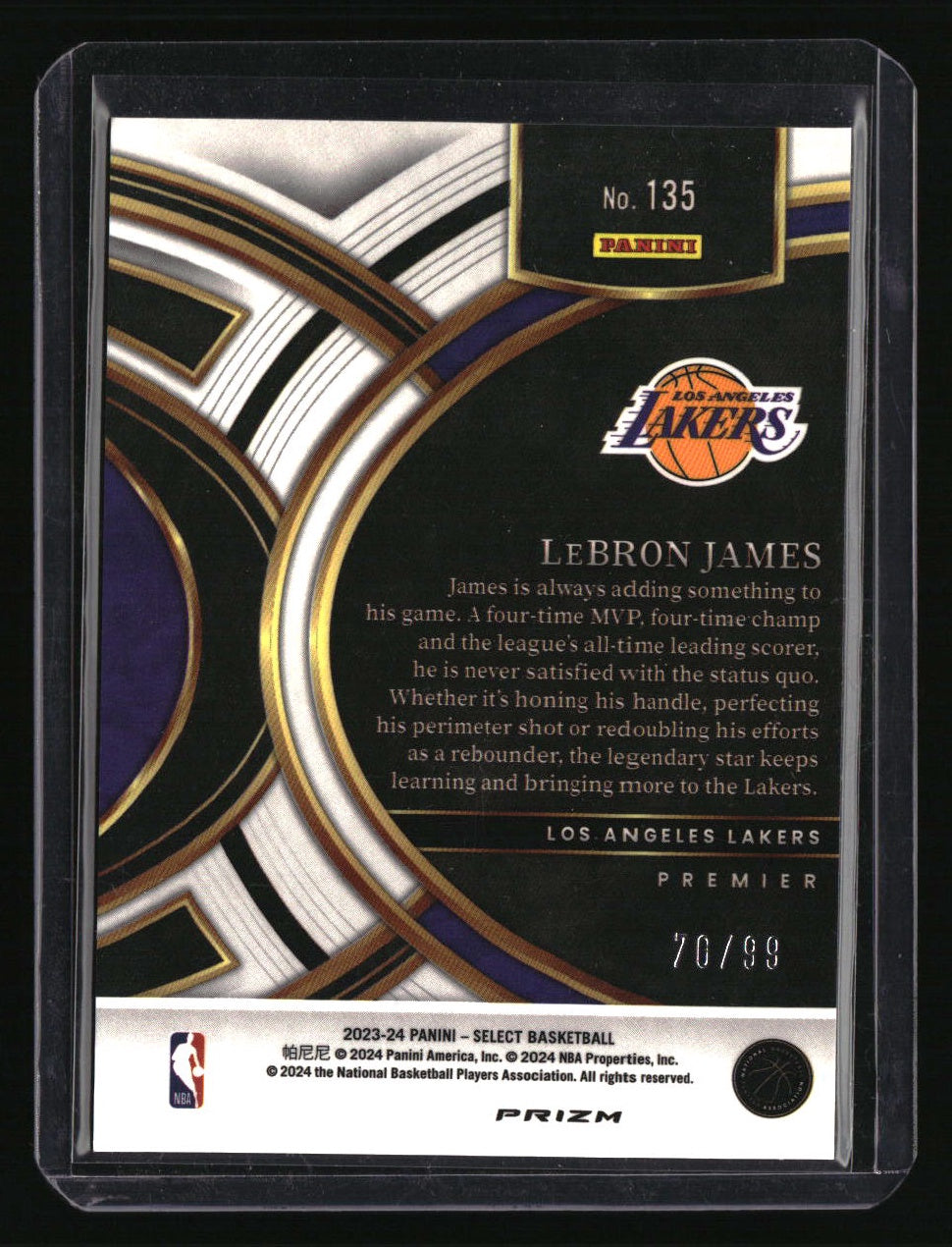 2023-24 Panini Select LeBron James Blue Flash Prizms #/99