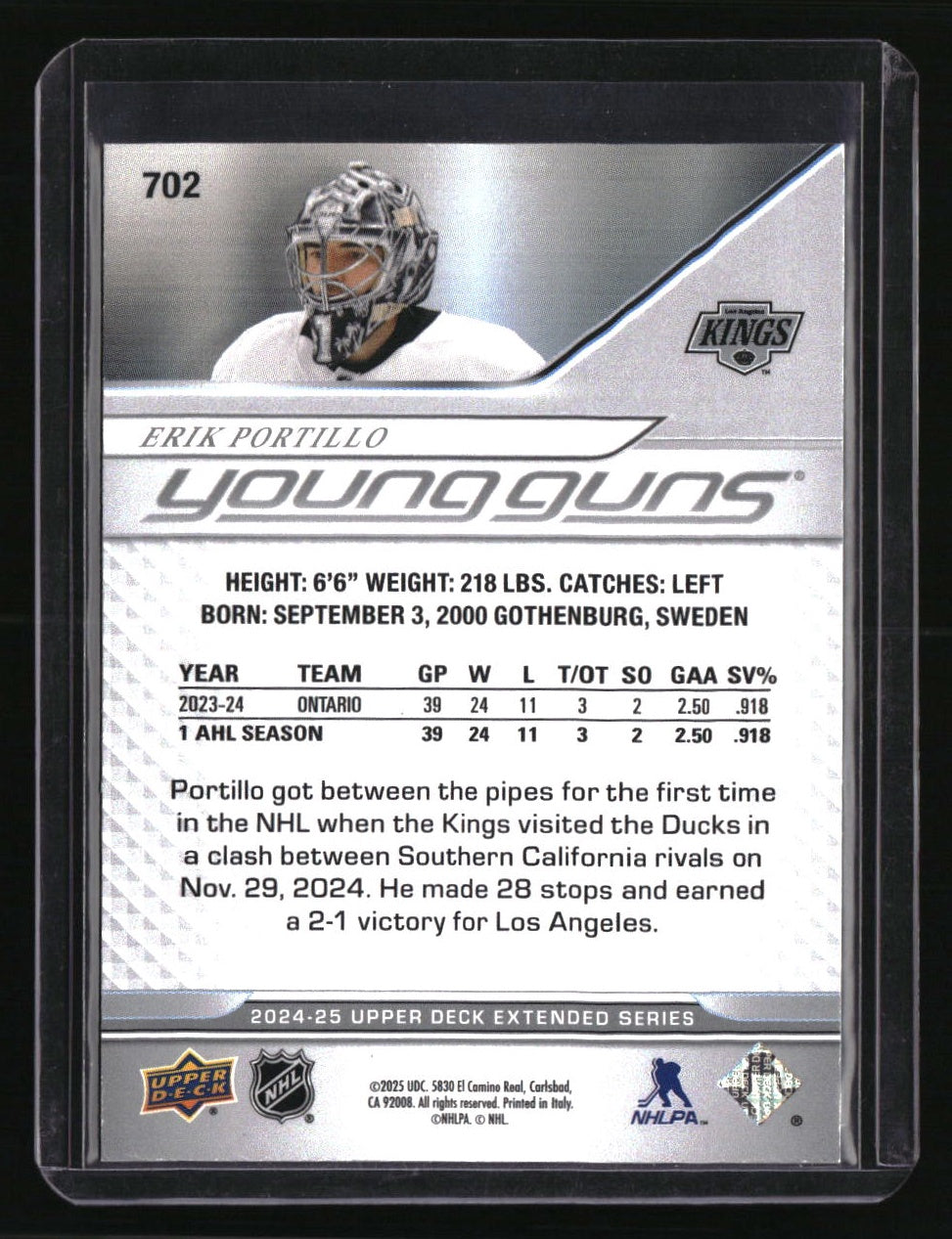 2024-25 Upper Deck Erik Portillo UD Exclusives #/100