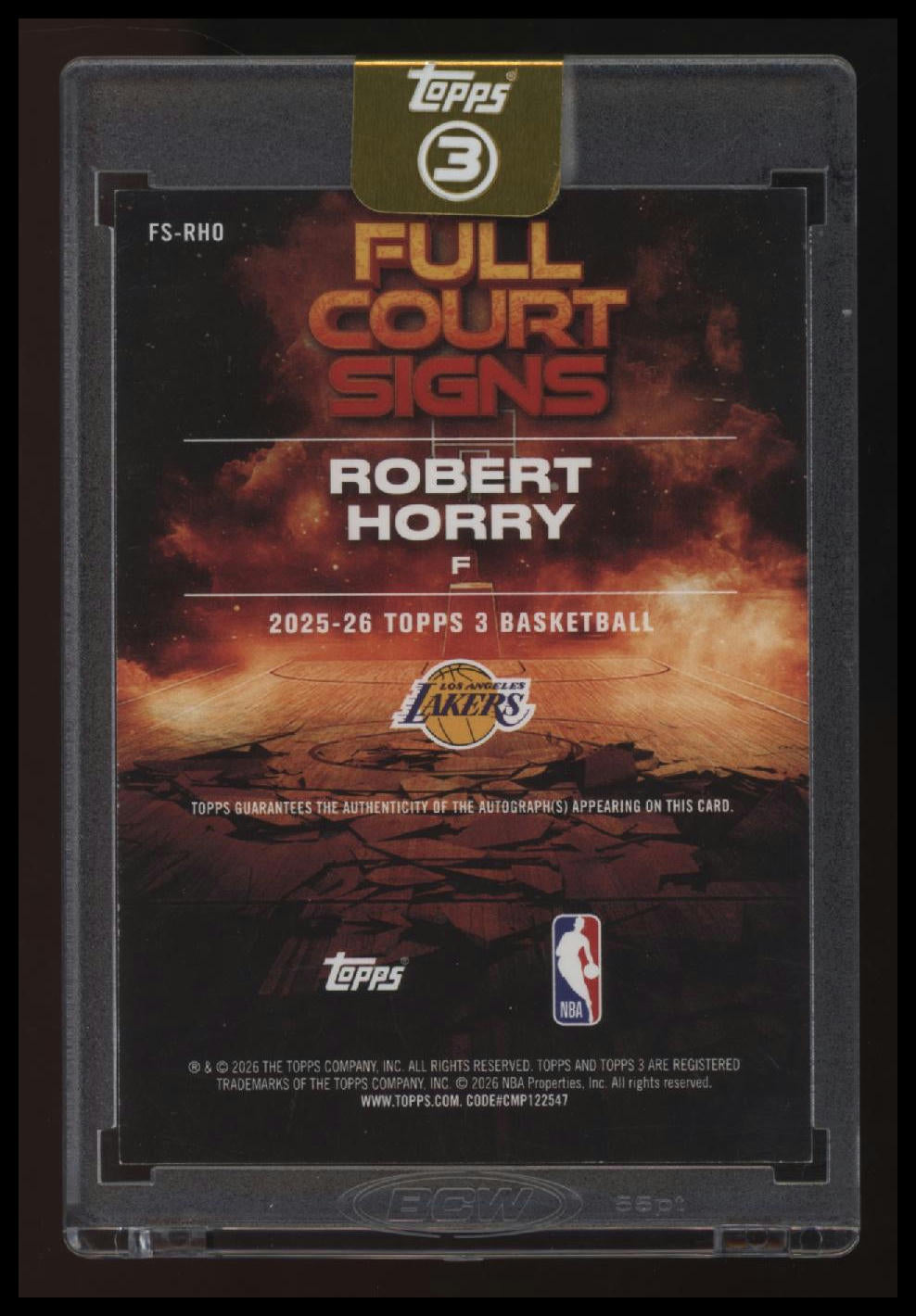 2025-26 Topps 3 Robert Horry Full Court Signs #/49