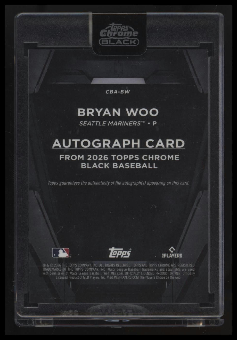 2026 Topps Chrome Black Bryan Woo Autographs