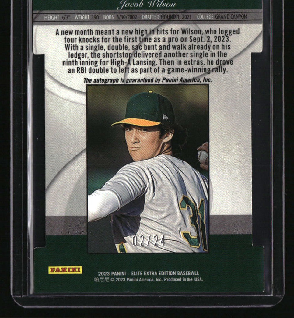 2023 Panini Elite Extra Edition Jacob Wilson Signatures Die Cut Gold #/24