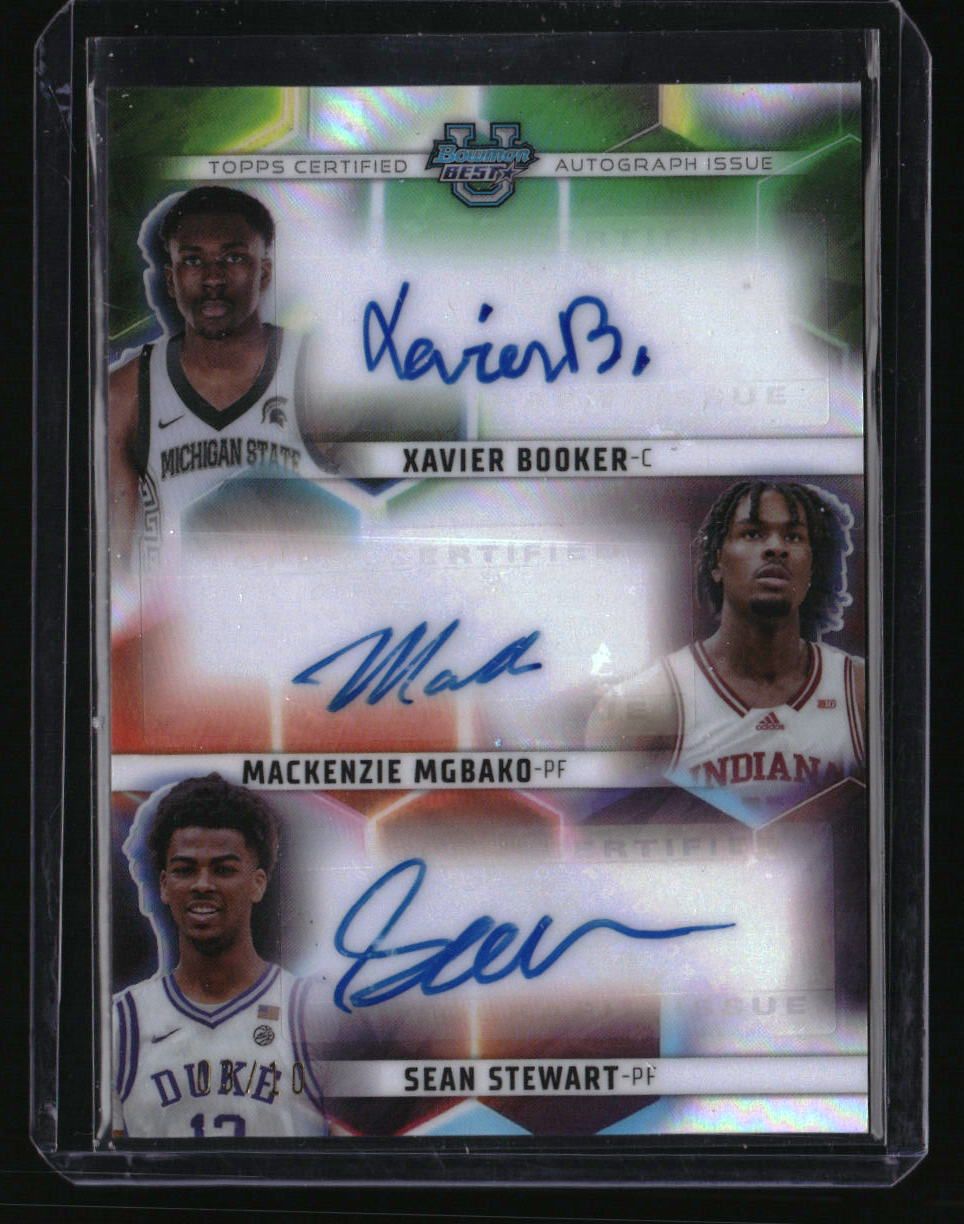 2023-24 Bowman U Best Booker / Mgbako / Stewart Triple Autos #/10