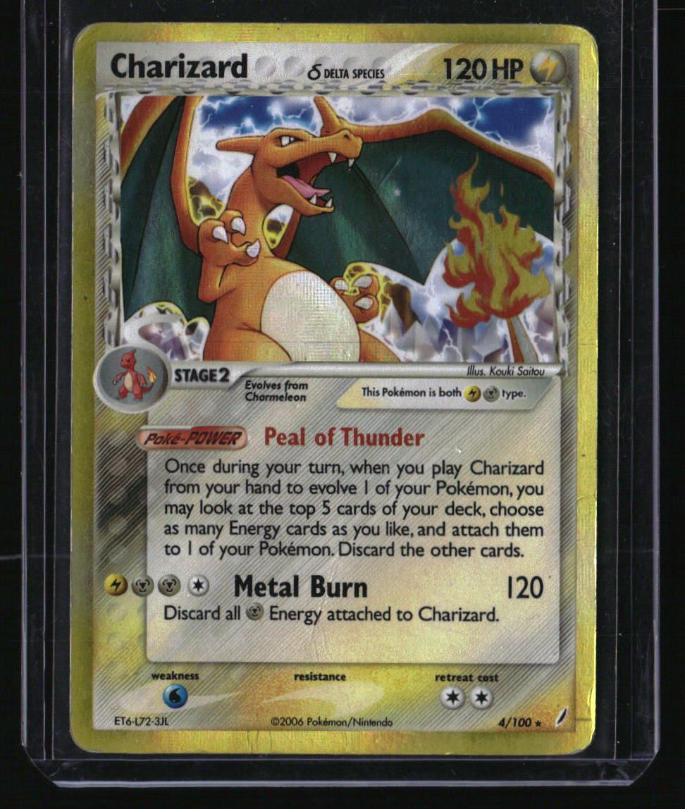 Crystal Guardians Charizard (Delta Species) Holo Damaged w creases