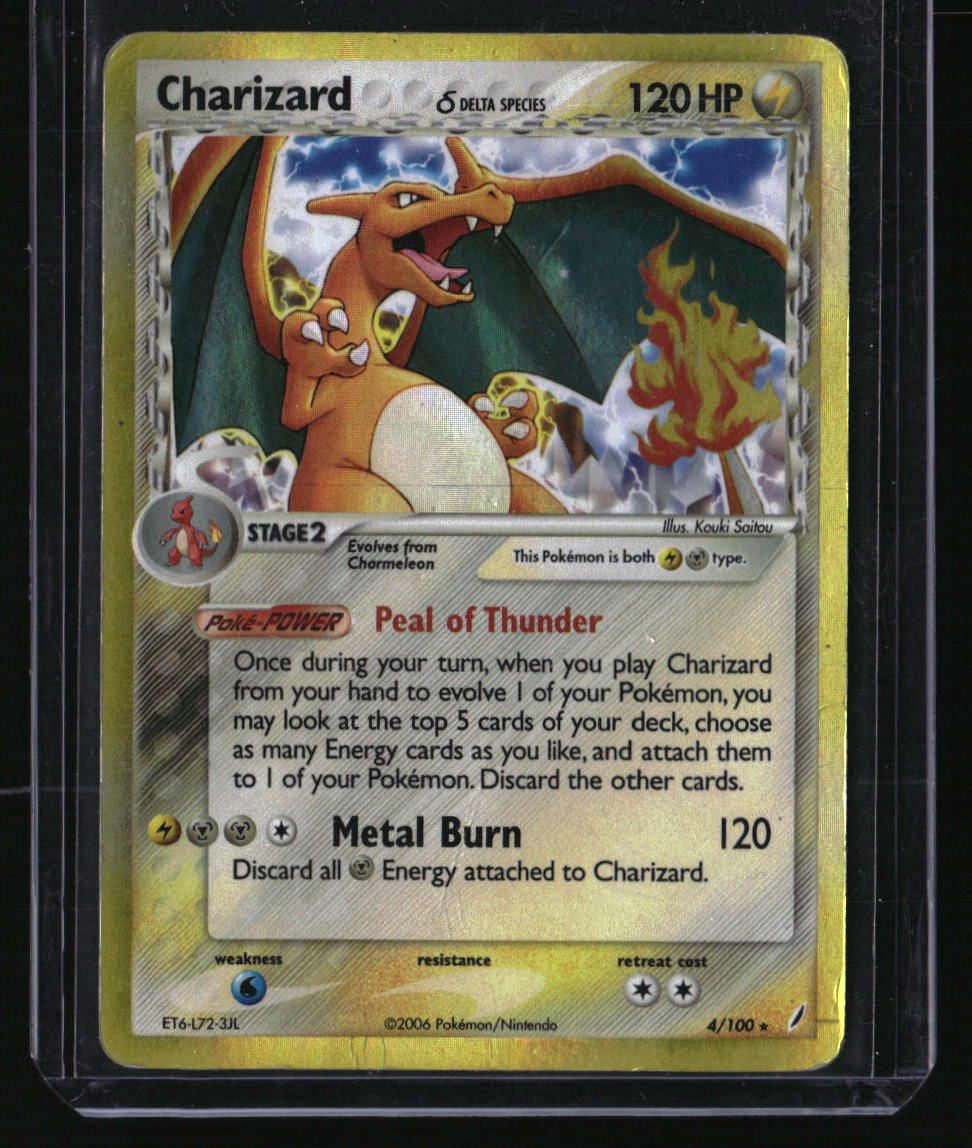 Crystal Guardians Charizard (Delta Species) Holo Damaged w creases Crystal Guardians Charizard (Delta Species) Holo Damaged w creases